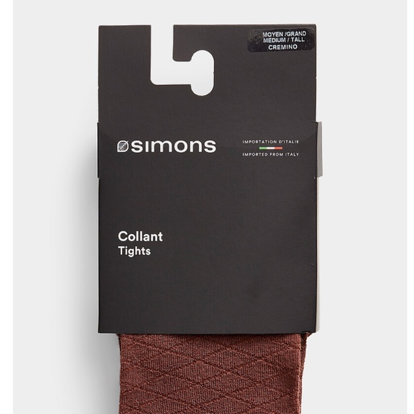 Chocolate expresso touch of cashmere diamond tights made in Italy NWT - Picture 3 of 7